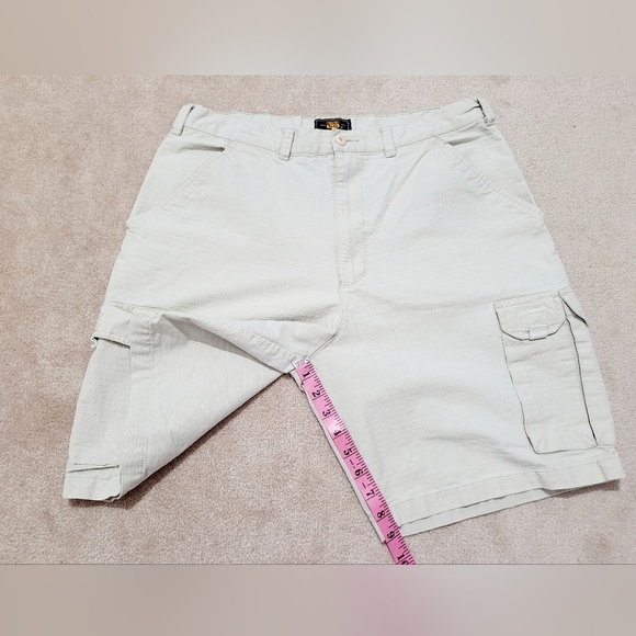 Route 66 Cargo Shorts Tan 100% Cotton Men's Size 34 Lots Of Pockets - Picture 6 of 8